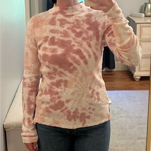 Free people long sleeve pink and orange tie dye small